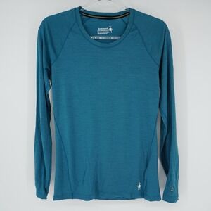 Smartwool Top Womens Merino 150 Wool Baselayer Long Sleeve Crewneck Teal Medium